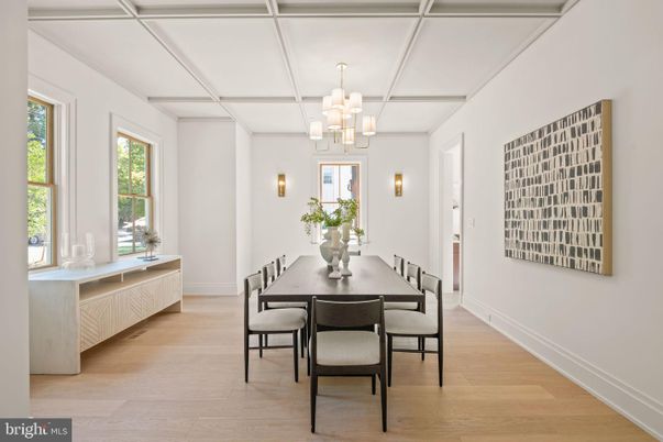 Chandelier, Dining room, Interior, Wood Texture Flooring