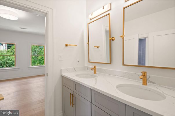Bathroom, Dual Sink Vanities, Interior, Wood Texture Flooring