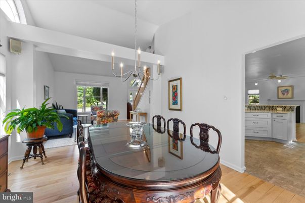 Chandelier, Dining room, Interior, Pendant Lights, Wood Texture Flooring