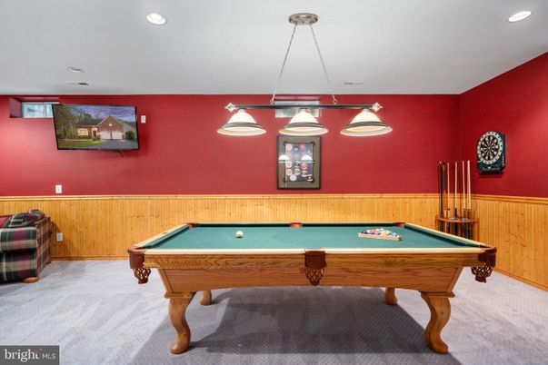 Billiard Table, Game Room, Interior, Pendant Lights, Recessed Lighting
