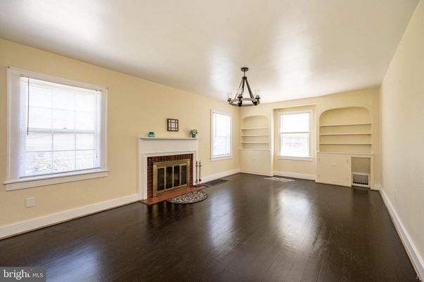 Chandelier, Empty room, Fireplace, Interior, Wood Texture Flooring
