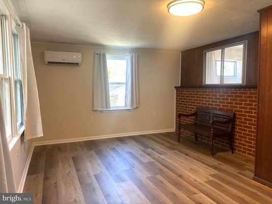 Empty room, Interior, Stone Walls, Wood Texture Flooring