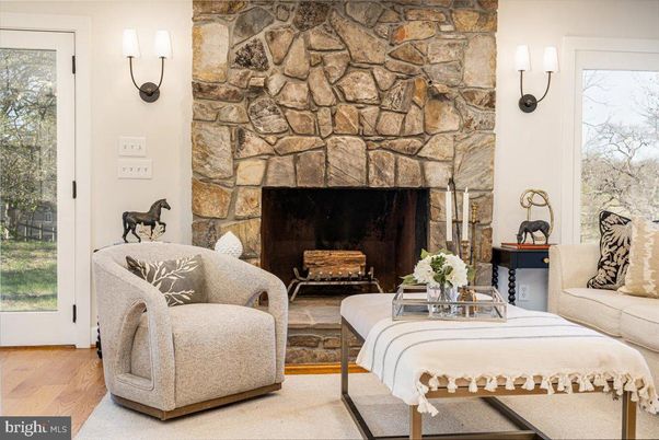 Fireplace, Interior, Stone Walls, Wood Texture Flooring