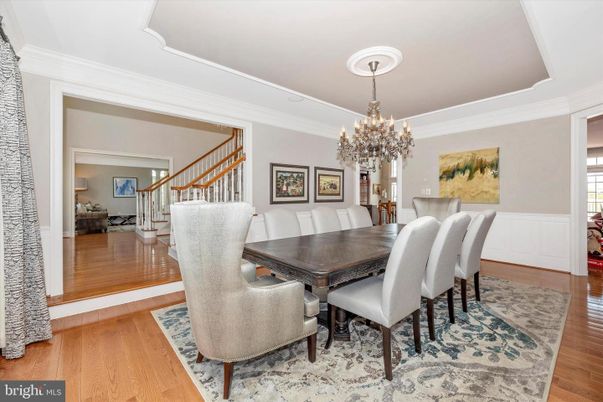 Chandelier, Dining room, Interior, Wood Texture Flooring