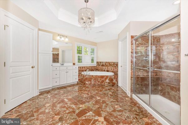 Bathroom, Chandelier, Glass Shower, Interior