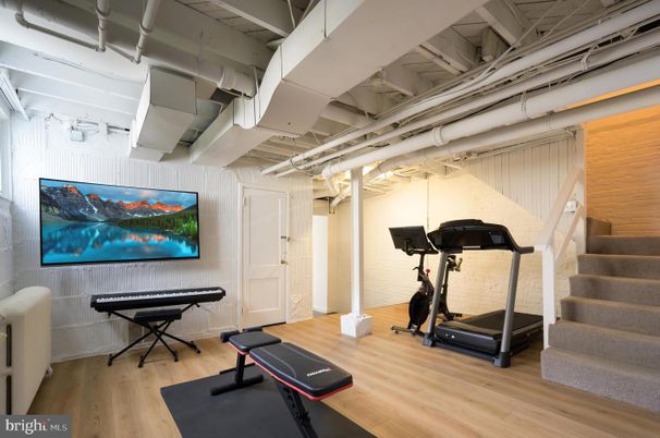 Fitness Equipment, Interior, Piano, Wood Texture Flooring