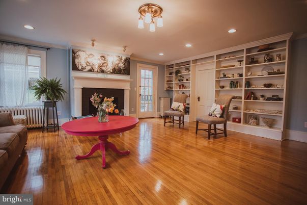 Fireplace, Interior, Recessed Lighting, Wood Texture Flooring