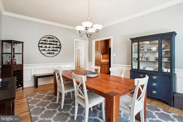 Chandelier, Dining room, Interior, Wood Texture Flooring