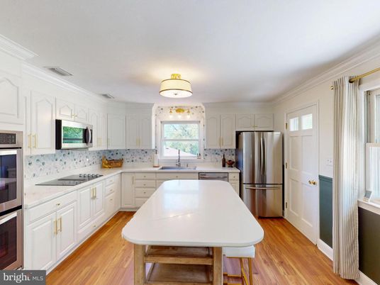 Interior, Kitchen, Stainless Steel Appliances, Wood Texture Flooring