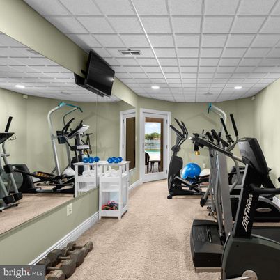 Fitness Equipment, Gym, Interior, Recessed Lighting