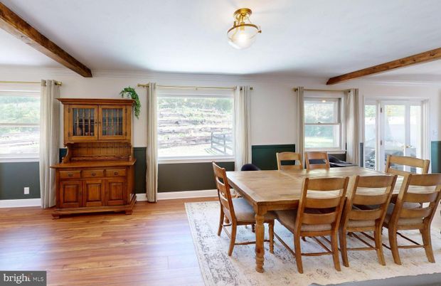Dining room, Interior, Wooden Beams, Wood Texture Flooring