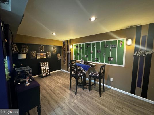 Game Room, Interior, Recessed Lighting, Wood Texture Flooring