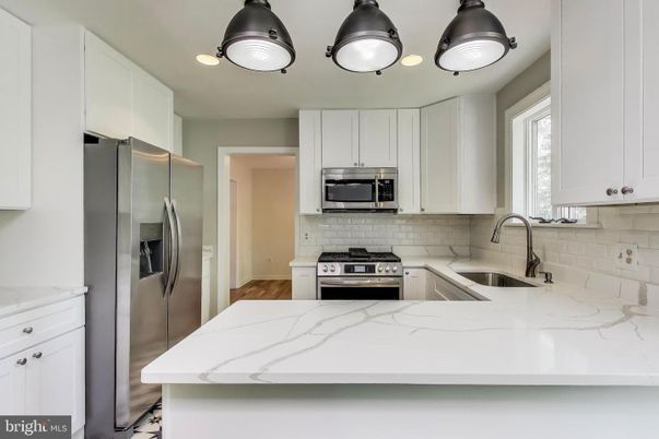 Interior, Kitchen, Stainless Steel Appliances, Wood Texture Flooring