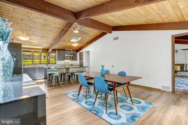 Dining room, Interior, Kitchen, Wooden Beams, Wooden Ceilings, Wood Texture Flooring