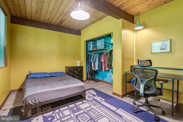 Bedroom, Home Office, Interior, Wooden Beams, Wooden Ceilings, Wood Texture Flooring