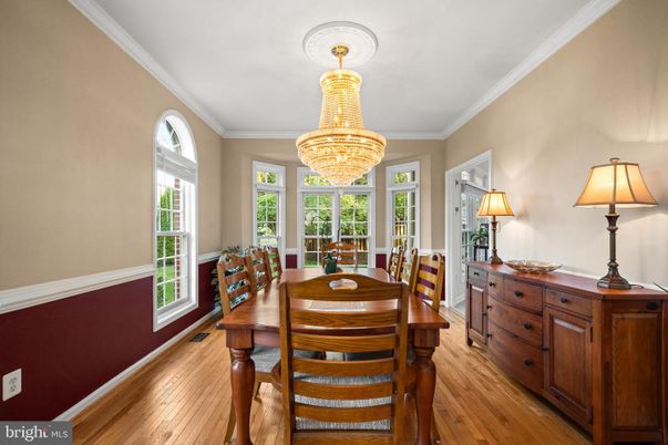 Chandelier, Dining room, Interior, Wood Texture Flooring