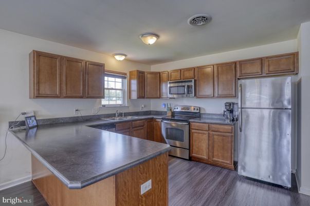 Interior, Kitchen, Stainless Steel Appliances, Wood Texture Flooring