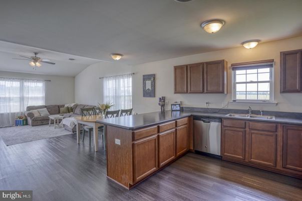 Dining room, Interior, Kitchen, Living room, Wood Texture Flooring