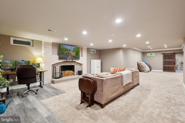 Fireplace, Home Office, Interior, Living room, Recessed Lighting