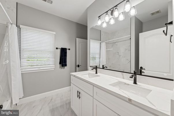 Bathroom, Dual Sink Vanities, Interior, Marble, Marble Walls