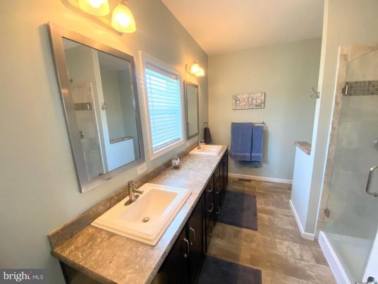 Bathroom, Dual Sink Vanities, Glass Shower, Interior