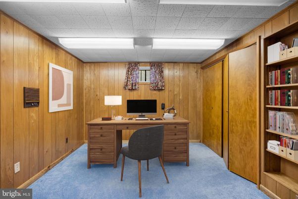 Home Office, Interior, Wooden Walls