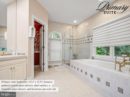 Bathroom, Glass Shower, Interior, Recessed Lighting, Tile Countertops