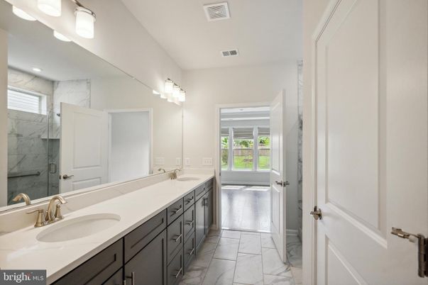 Bathroom, Dual Sink Vanities, Interior, Marble, Marble Walls