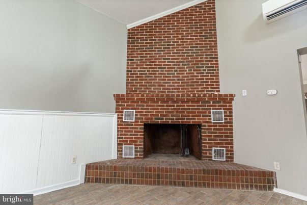 Fireplace, Interior, Stone Walls, Wood Texture Flooring