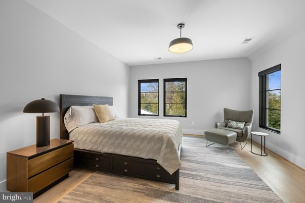 Bedroom, Interior, Pendant Lights, Wood Texture Flooring