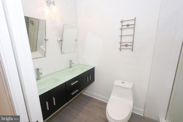 Bathroom, Dual Sink Vanities, Interior, Wood Texture Flooring