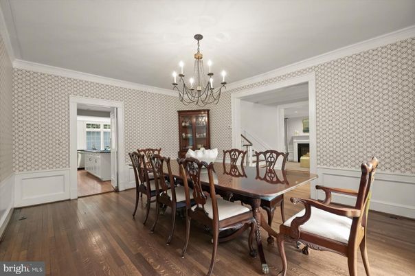 Chandelier, Dining room, Interior, Wood Texture Flooring