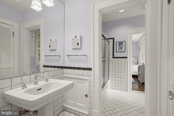 Bathroom, Interior, Recessed Lighting, Wood Texture Flooring