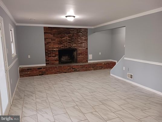 Empty room, Fireplace, Interior, Marble, Stone Walls