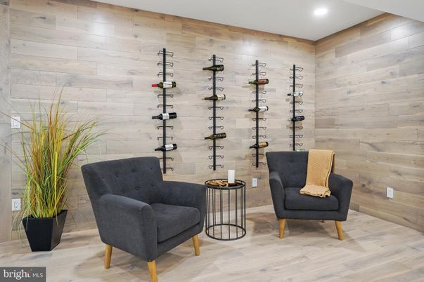 Interior, Recessed Lighting, Wine Storage, Wood Texture Flooring, Wooden Walls
