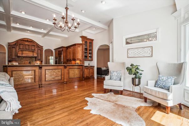 Chandelier, Interior, Kitchen, Recessed Lighting, Wood Texture Flooring
