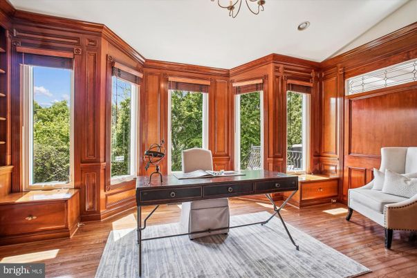 Home Office, Interior, Wood Texture Flooring, Wooden Walls