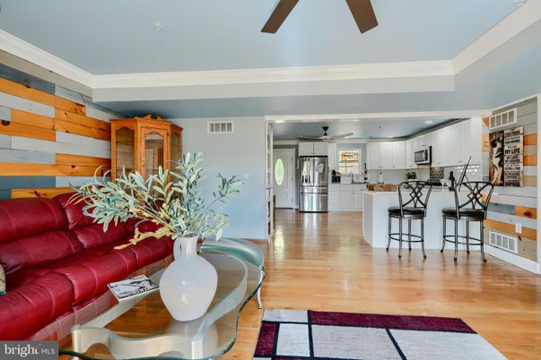 Interior, Kitchen, Living room, Recessed Lighting, Wood Texture Flooring
