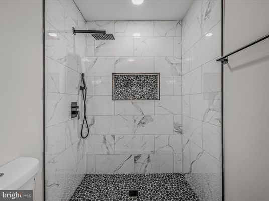 Bathroom, Glass Shower, Interior, Marble Walls