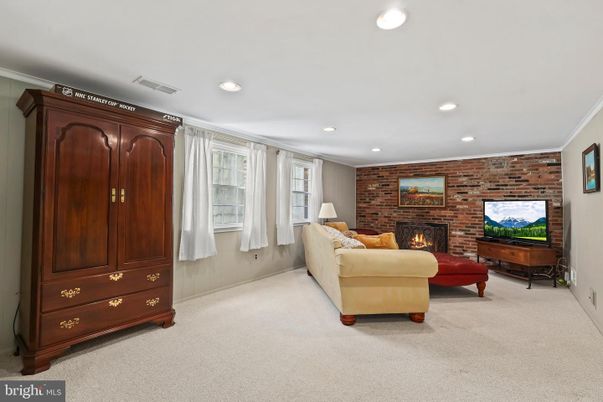Fireplace, Interior, Living room, Recessed Lighting, Stone Walls