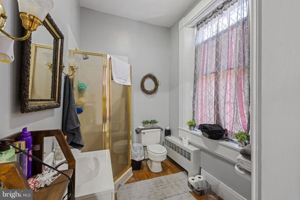 Bathroom, Glass Shower, Interior, Wood Texture Flooring