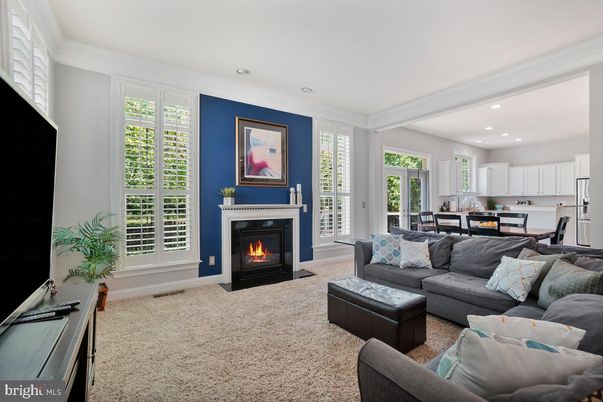 Dining room, Fireplace, Interior, Kitchen, Living room, Recessed Lighting