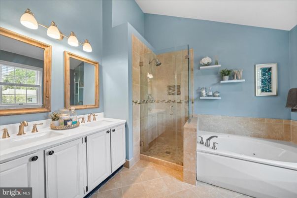 Bathroom, Dual Sink Vanities, Glass Shower, Interior
