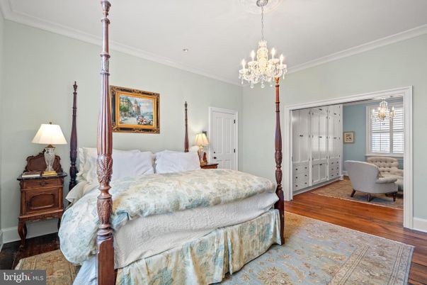 Bedroom, Chandelier, Interior, Wood Texture Flooring