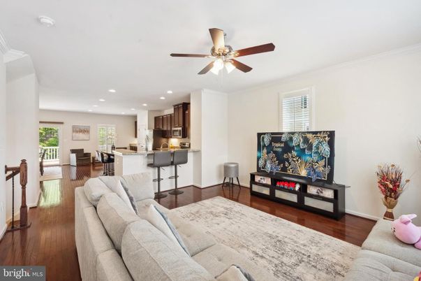 Dining room, Interior, Kitchen, Living room, Recessed Lighting, Wood Texture Flooring