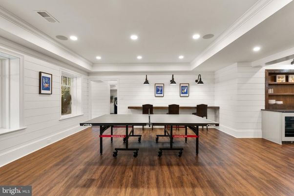 Game Room, Interior, Recessed Lighting, Wood Texture Flooring