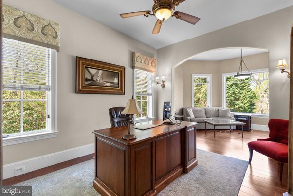 Home Office, Interior, Pendant Lights, Wood Texture Flooring