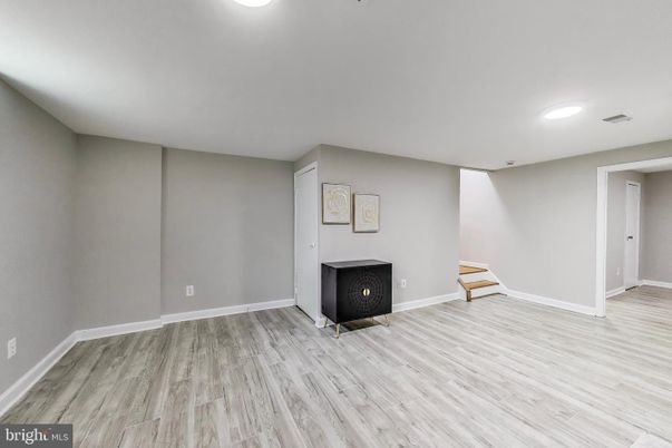 Empty room, Fireplace, Interior, Recessed Lighting, Wood Texture Flooring