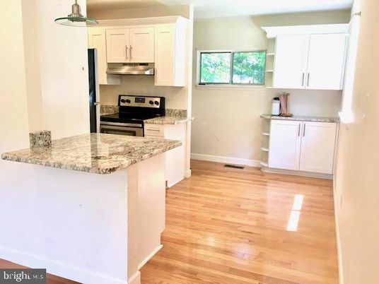 Interior, Kitchen, Pendant Lights, Stainless Steel Appliances, Wood Texture Flooring