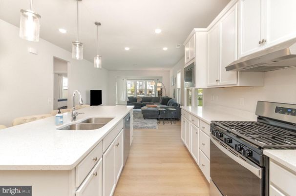 Interior, Kitchen, Living room, Pendant Lights, Recessed Lighting, Stainless Steel Appliances, Wood Texture Flooring
